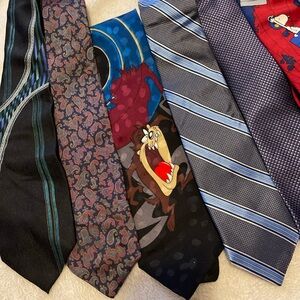 Men's Assorted Patterned Silk Ties lot of 8